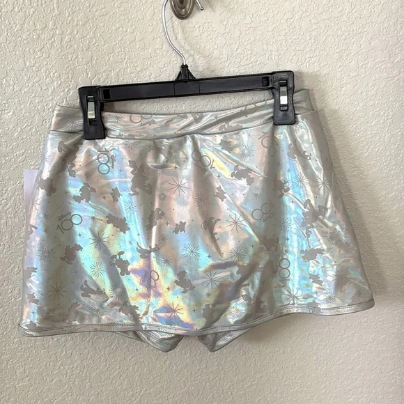 Disney 100 girls skirt skort 12/14. Metallic silver. Mickey Minnie Pluto NEW - Picture 2 of 8